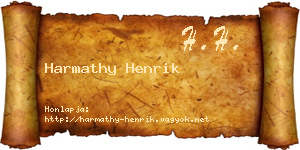 Harmathy Henrik névjegykártya